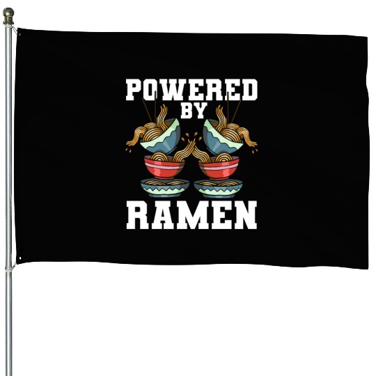 Powered By Ramen Anime Japanese Soup Cup Noodle House Flags