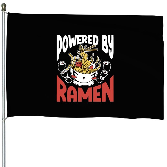 Powered By Ramen Anime Japanese Soup Cup Noodle House Flags