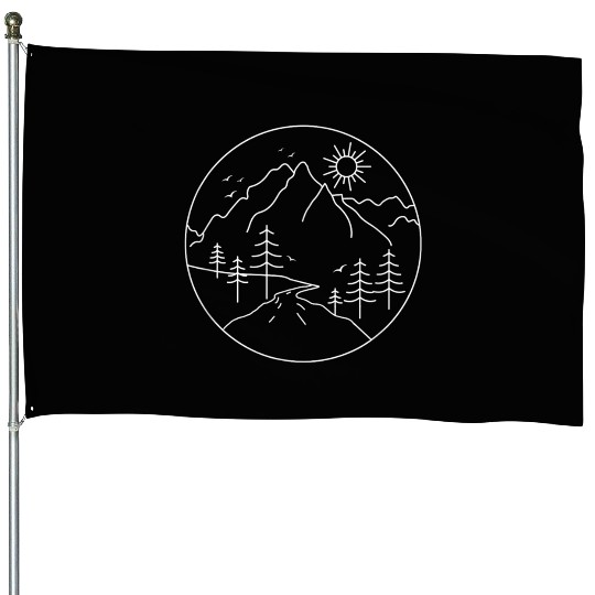 Sunrise Mountain Camping Outdoors Mountains House Flags