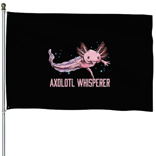 Axolotl Whisperer Salamander Animal Lover Amphibia House Flags