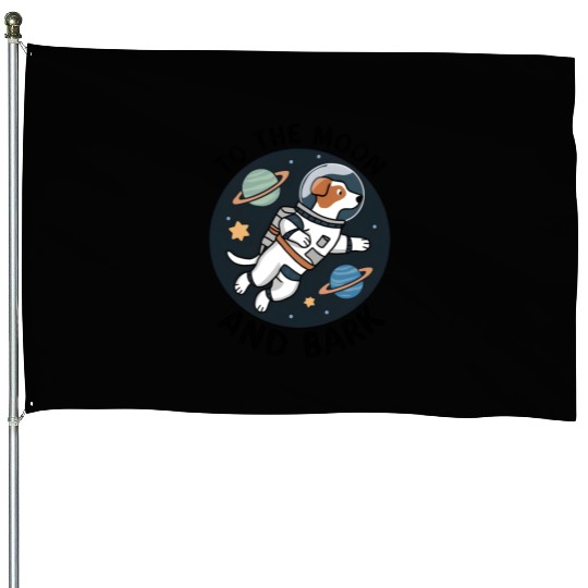 Moon And Bark House Flags
