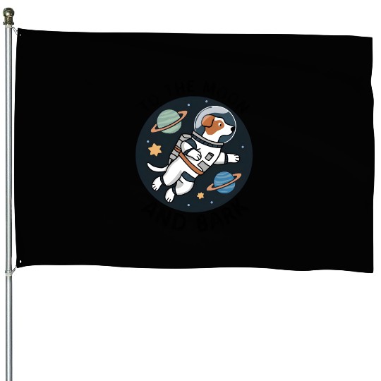 Moon And Bark House Flags