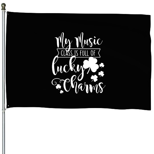 Womens Music Teacher Saint Patricks Day Funny House Flags