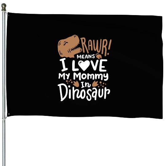 Dinosaur Mother's Day House Flags