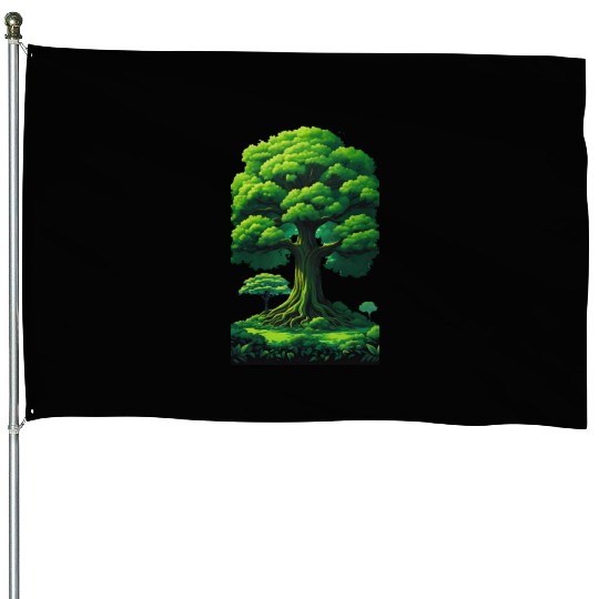 Enchanted Forest Motif - Whimsical Nature-Inspired House Flags