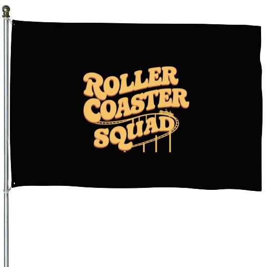 Roller Coaster Squad Fun Thrill Ride Team House Flags