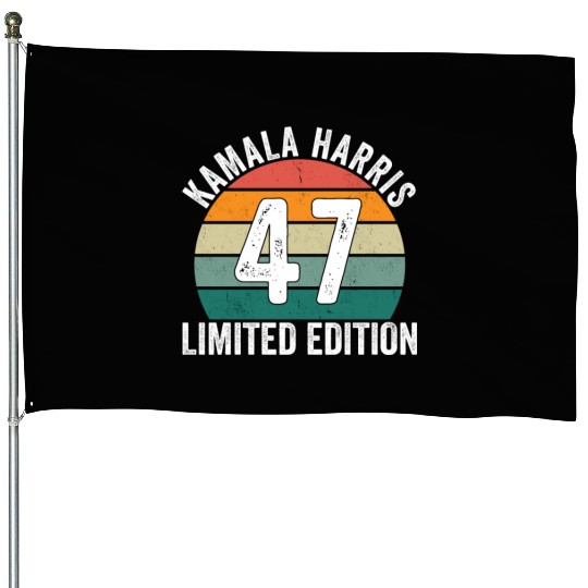 Kamala Harris 47 Limited Edition Vintage Sunset House Flags