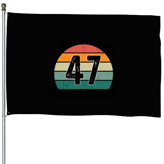 Kamala Harris 47 Limited Edition Vintage Sunset House Flags