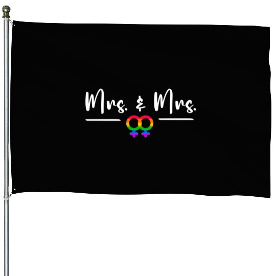 Gay Lesbian LGBT Wedding for Mr and Mrs Honeymoon House Flags