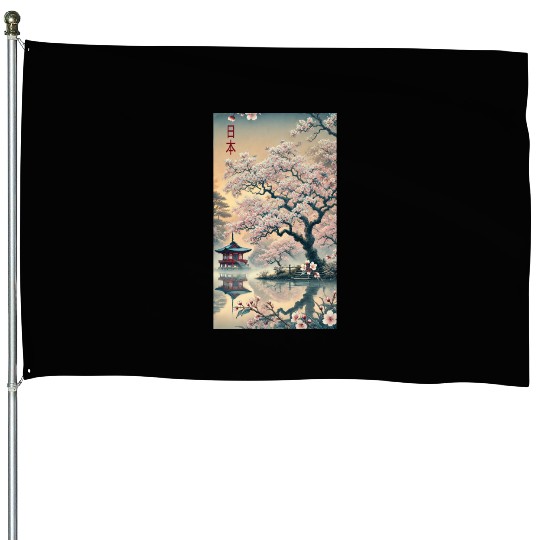 Japan church flowers art design House Flags