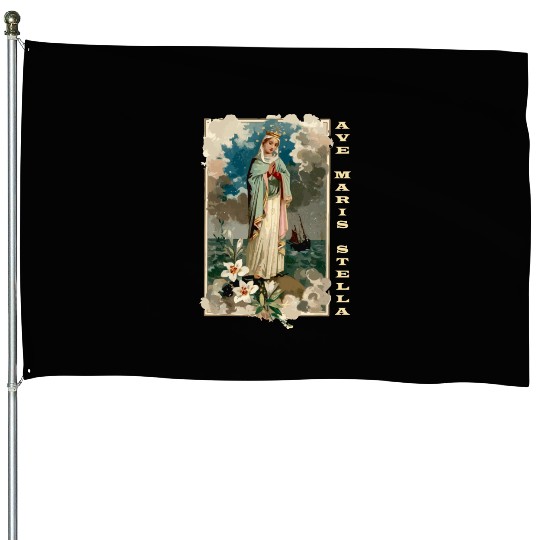 Ave Maria Schubert Latin Mass Blessed Mother Mary House Flags