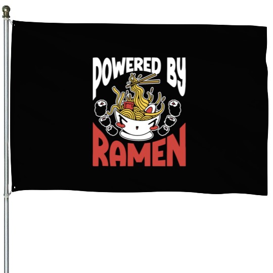 Powered By Ramen Anime Japanese Soup Cup Noodle House Flags