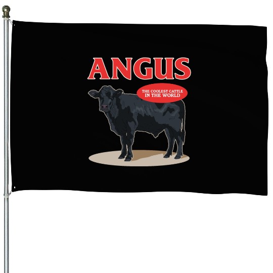 Angus The Coolest Cattle Black Angus Cow House Flags