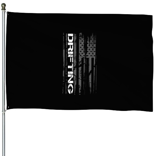 American Flag Car Racing Drifting House Flags