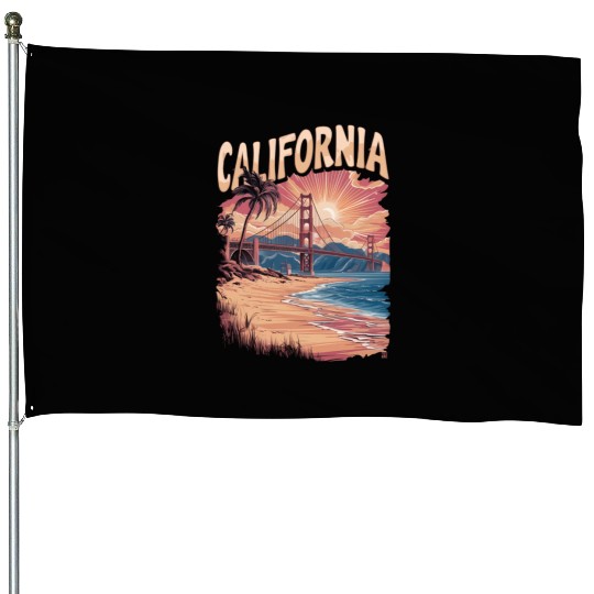 CALIFORNIA GOLDEN GATE BRIDGE BAY AREA House Flags
