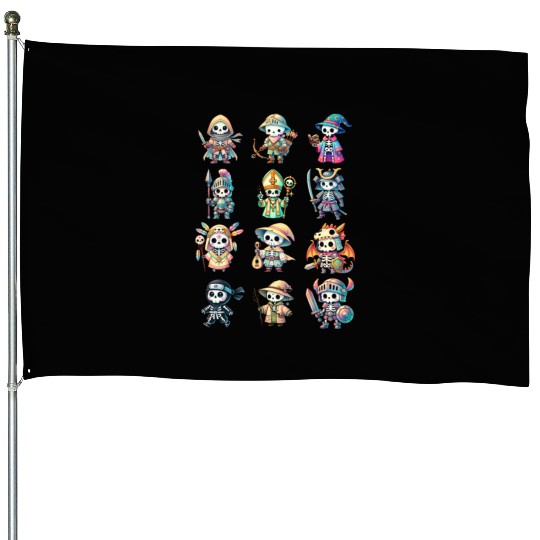 Skeleton Adventure Dungeon Characters Fantasy House Flags