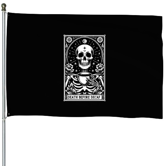 Death Before Decaf Tarot Card House Flags