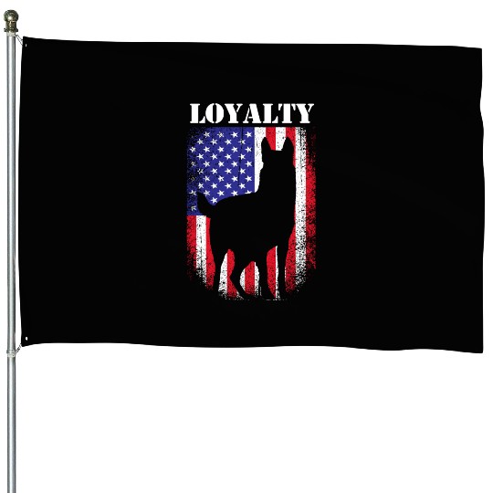 4th Of July US Flag Police Dog Loyalty K9 Dog House Flags