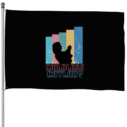 Childless cat lady House Flags