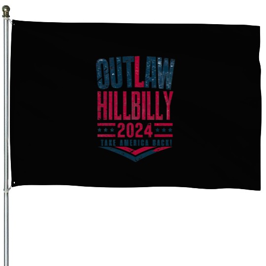 Vintage Elections Outlaw Hillbilly US Flag House Flags