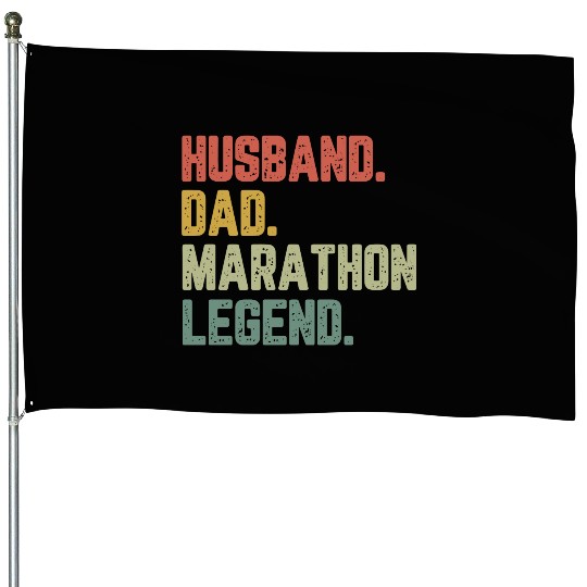 Husband Dad Marathon Legend Funny Father House Flags