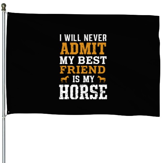 Cowboy Lifestyle Western Theme with Horses and House Flags