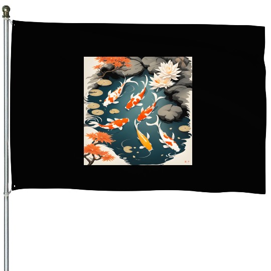 Koi Pond 2 House Flags