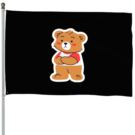 A nostalgic picture of a teddy bear House Flags
