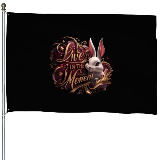 Live in the Moment,Present Life House Flags