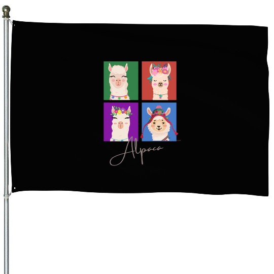 Four squares Alpaca House Flags