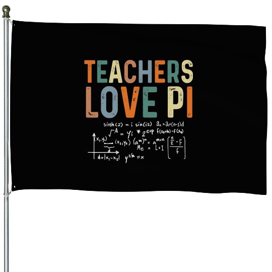 Funny Pi Day Math Teacher House Flags 3.14 Pi Symbol