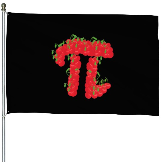 Cherry Pi Day Funny Pie Cherries 3.14 Science House Flags