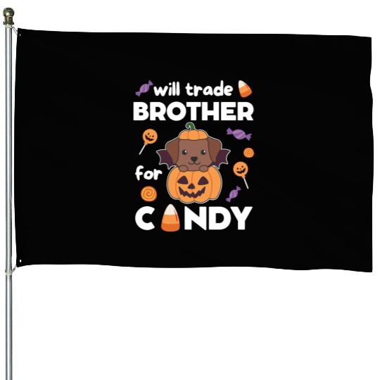 Labrador Halloween Trade Brother For Candy House Flags