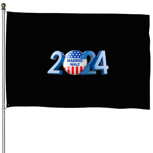 US Election 2024 Trust Harris + Walz House Flags