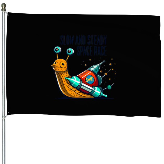 slom and steady space race House Flags