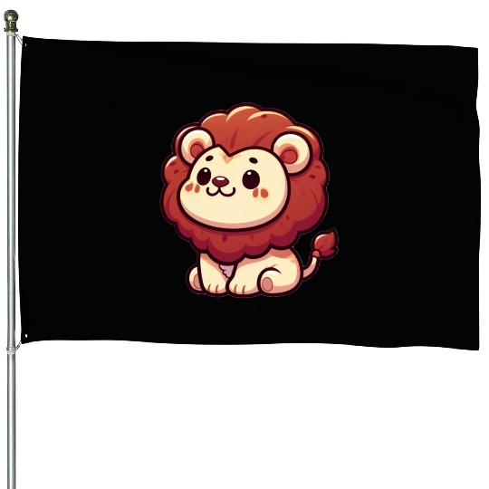 Cute Lion House Flags