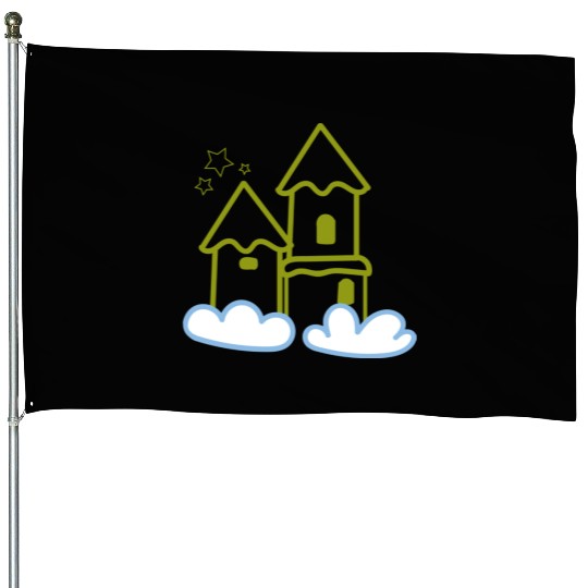 Castle Dream of a Newborn Baby House Flags