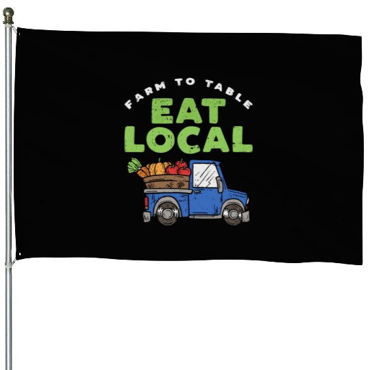 Farmers Market I Eat Local I Organic Food House Flags