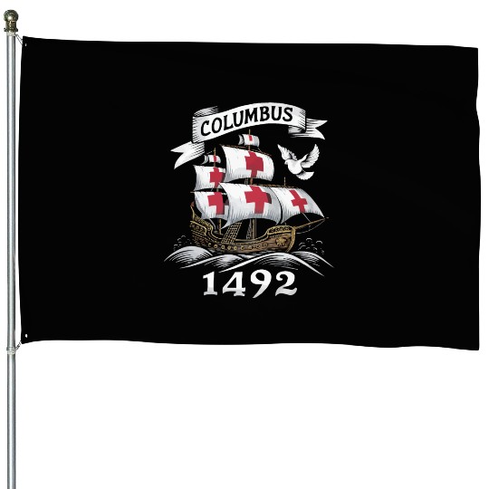 Columbus Day Christopher Columbus Italian American House Flags