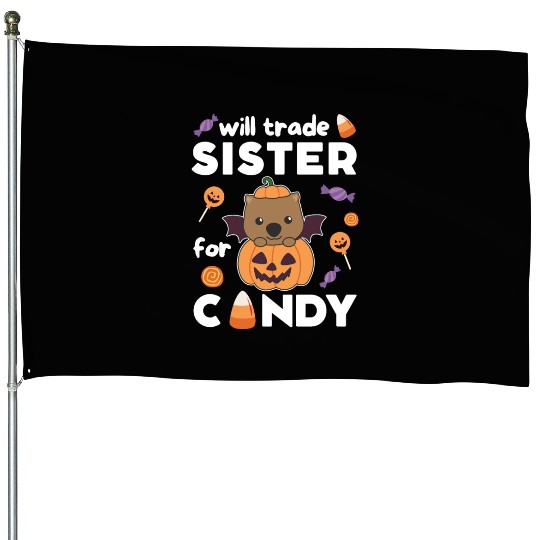 Wombat Halloween Trade Sister For Candy House Flags