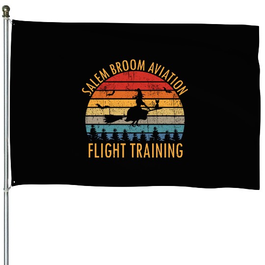 Womens Salem Broom Aviation Flight Halloween House Flags