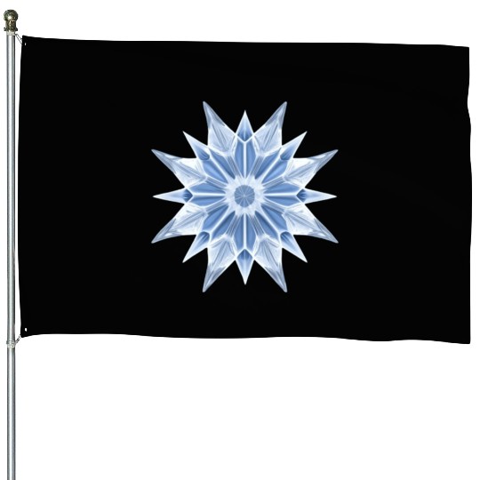 Ice Crystal House Flags