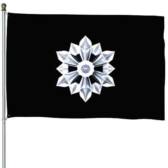 Ice Crystal House Flags
