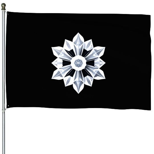 Ice Crystal House Flags