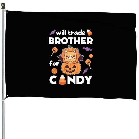 Triceratops Halloween Trade Brother For Candy House Flags