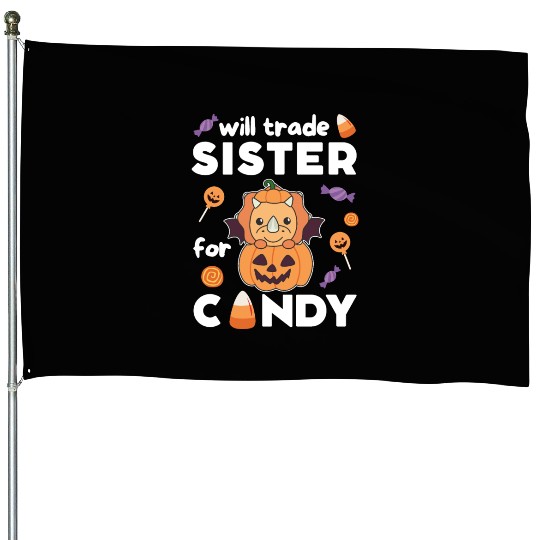 Triceratops Halloween Trade Sister For Candy House Flags