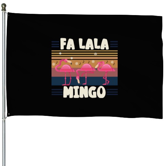 Candy Cane Flamingoes Fa La La MINGO Flamingo House Flags