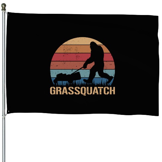 Grassquatch Funny Sasquatch Bigfoot House Flags