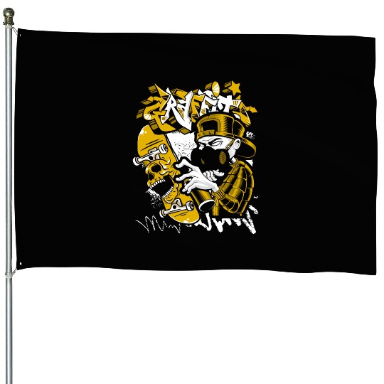 Street Art Colorful Streetwear Street Style House Flags