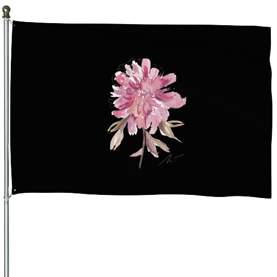 Peony loose watercolor hand-painted House Flags